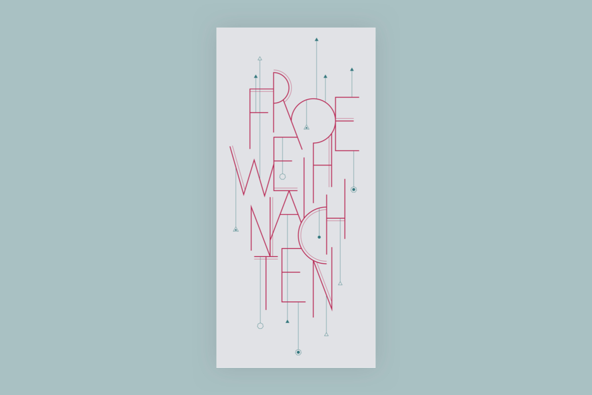 Digital lettering of the german phrase for merry christmas »Frohe Weihnachten«