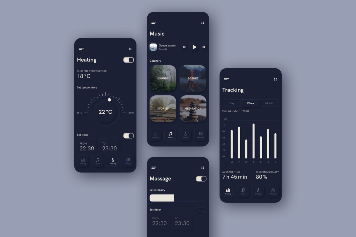 Showcase of different Som-Num App screens
