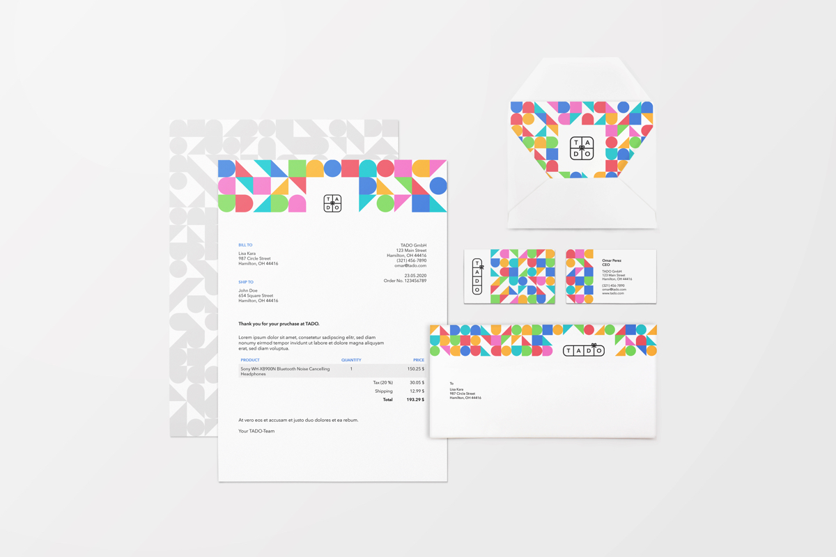 Tado Branding Stationery